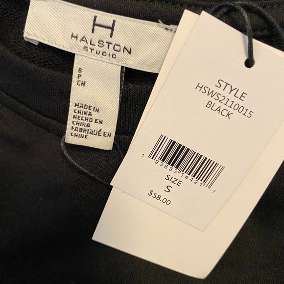 NWT Halston Studio Crew Neck Long Sleeve Sweater Sweatshirt French Terry - Picture 5 of 10